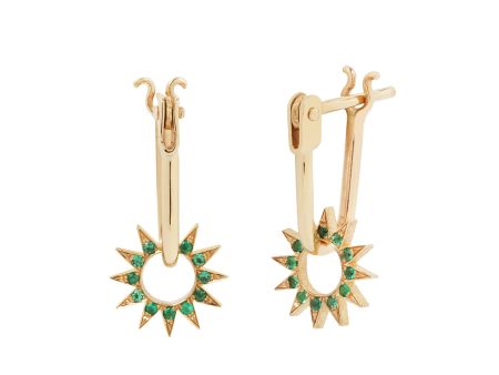 Pavé Emerald Baby Spur Earrings Online now