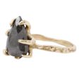 Dark Gray Pear Shaped Claw Ring on Sale