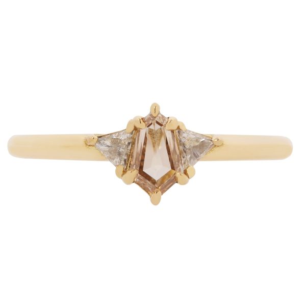 Champagne Shield Diamond Ring Online Hot Sale