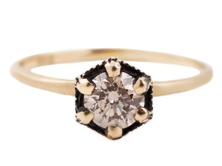 Brown Diamond Hexagon Ring, .5ct on Sale