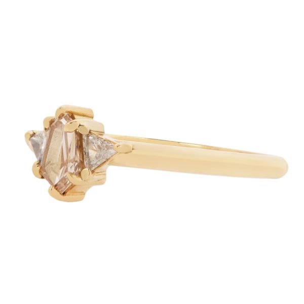 Champagne Shield Diamond Ring Online Hot Sale