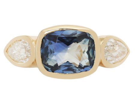 Azure Sapphire & Diamond Ring on Sale