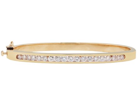 Channel Set Round Diamond Bangle Online Hot Sale