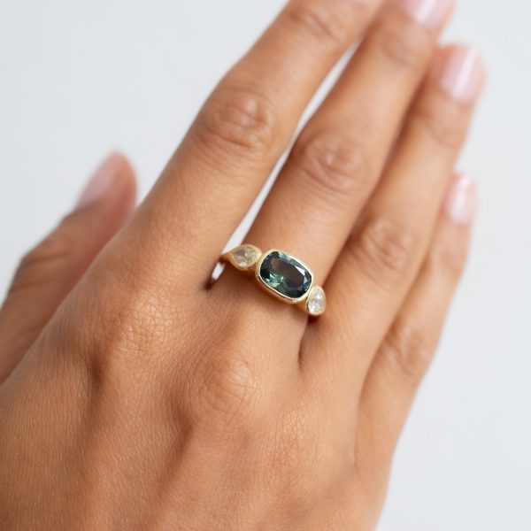 Eucalyptus Sapphire & Diamond Ring Online