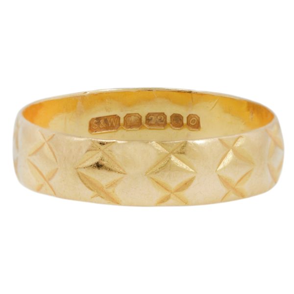 Cross Hatch Gold Band Online Hot Sale