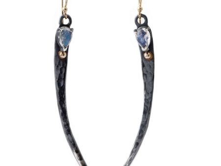 Moonstone Feather Earrings Hot on Sale